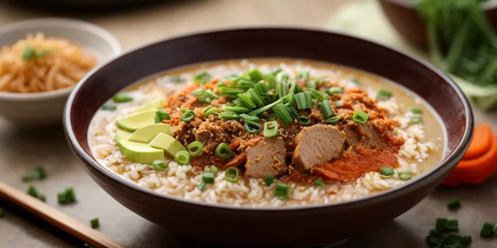 spicy kimchi and pork porridge