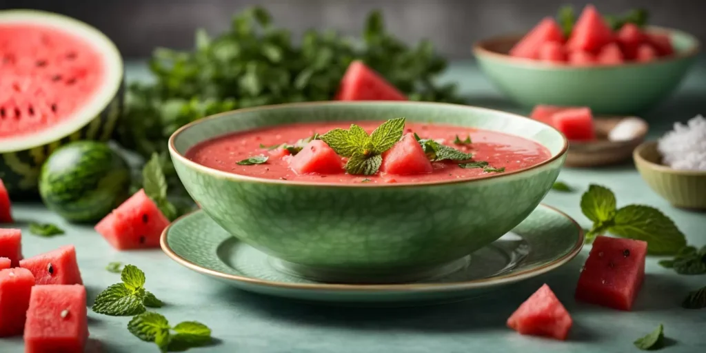 watermelon and mint soup